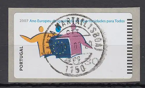 Portugal 2007 ATM Chancengleichheit SMD Mi.-Nr. 60.1e Wert 0,30 gestempelt