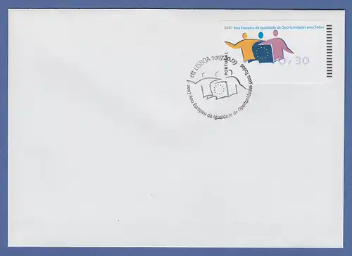 Portugal 2007 ATM Chancengleichheit Amiel Mi.-Nr. 60.2f Wert 0,30 auf Blanco-FDC