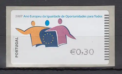Portugal 2007 ATM Chancengleichheit NV Mi.-Nr. 60.3e Wert 0,30 **