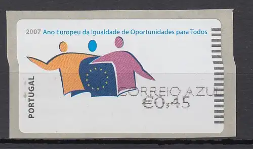 Portugal 2007 ATM Chancengleichheit NV Mi.-Nr. 60.3e Wert AZUL 0,45 **