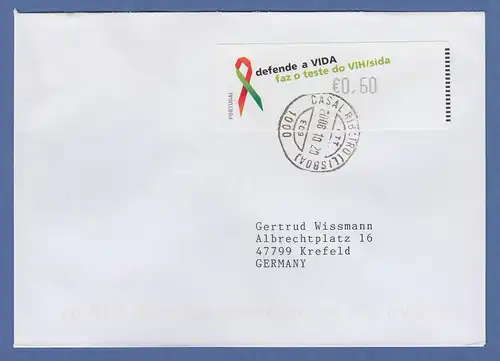 Portugal 2006 ATM AIDS-Bekämpfung Monétel Mi.-Nr. 57e Wert 0,60 auf gel. FDC