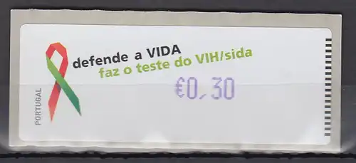 Portugal 2006 ATM AIDS-Bekämpfung Monétel Mi.-Nr. 57f Wert 0,30 ** 