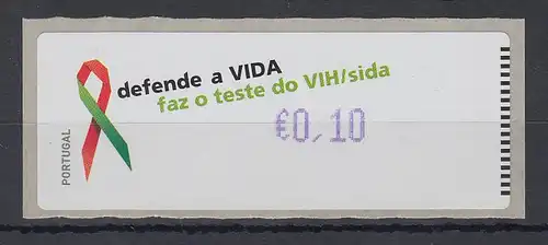 Portugal 2006 ATM AIDS-Bekämpfung Monétel Mi.-Nr. 57f Wert 0,10 ** 