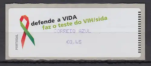 Portugal 2006 ATM AIDS-Bekämpfung Monétel Mi.-Nr. 57f Wert AZUL 0,45 ** 