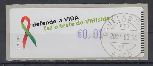 Portugal 2006 ATM AIDS-Bekämpfung Monétel Mi.-Nr. 57f  Wert 0,01 gestempelt