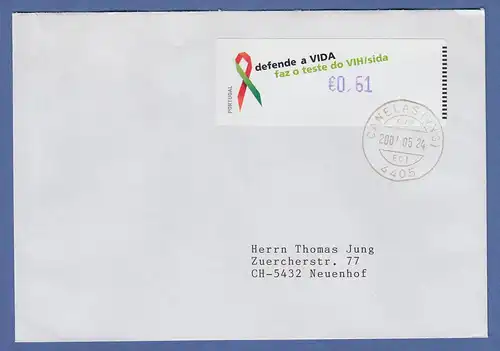 Portugal 2006 ATM AIDS-Bekämpfung Monétel Mi.-Nr. 57f  Wert 0,61 auf gel. Brief