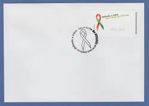 Portugal 2006 ATM AIDS-Bekämpfung SMD Mi.-Nr. 56.1 Wert 0,30 auf blanco-FDC