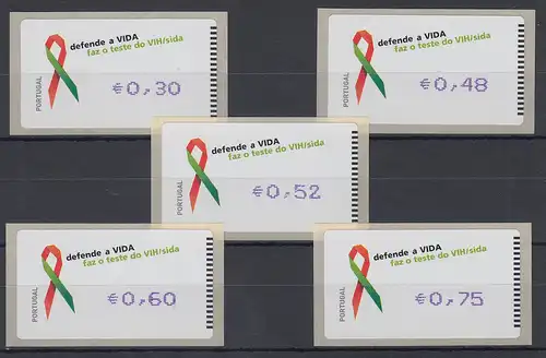 Portugal 2006 ATM AIDS-Bekämpfung Amiel Mi.-Nr. 56.2 Satz 30-48-52-60-75 **