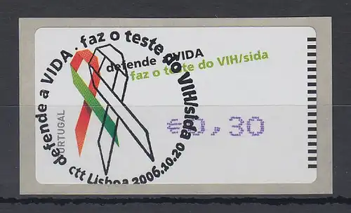 Portugal 2006 ATM AIDS-Bekämpfung Amiel Mi.-Nr. 56.2 Wert 0,30 ET-O