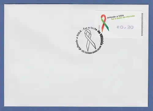 Portugal 2006 ATM AIDS-Bekämpfung Amiel Mi.-Nr. 56.2 Wert 0,30 auf blanco-FDC