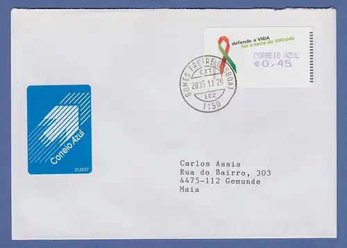 Portugal 2006 ATM AIDS-Bekämpfung Amiel Mi.-Nr. 56.2 Wert AZUL 0,45 auf gel. FDC