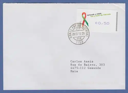 Portugal 2006 ATM AIDS-Bekämpfung Amiel Mi.-Nr. 56.2 Wert 0,50 auf gel. FDC