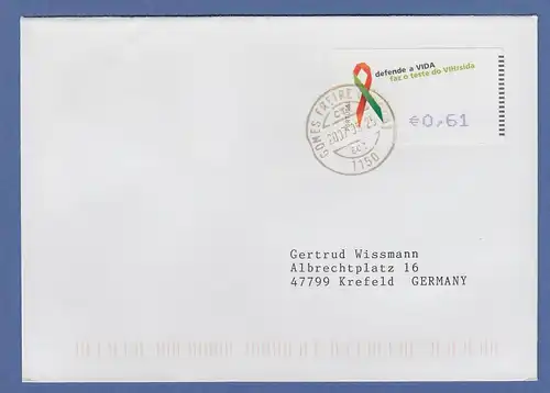 Portugal 2006 ATM AIDS-Bekämpfung Amiel Mi.-Nr. 56.2 Wert 0,61 auf gel. Brief