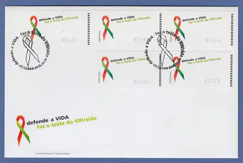 Portugal 2006 ATM AIDS-Bekämpfung NV Mi.-Nr. 56.3 Satz 30-48-52-60-75 auf FDC