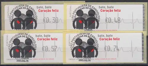 Portugal 2005 ATM Kardiologie Monétel Mi.-Nr. 49 Satz 30-48-57-74 mit ET-O 