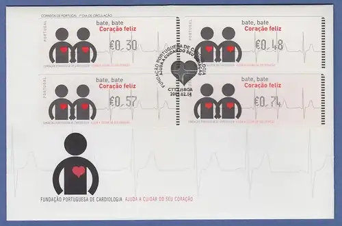 Portugal 2005 ATM Kardiologie Monétel Mi.-Nr. 49 Satz 30-48-57-74 auf FDC