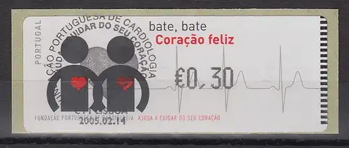 Portugal 2005 ATM Kardiologie Monétel Mi.-Nr. 49 Wert 0,30 mit Ersttags-O