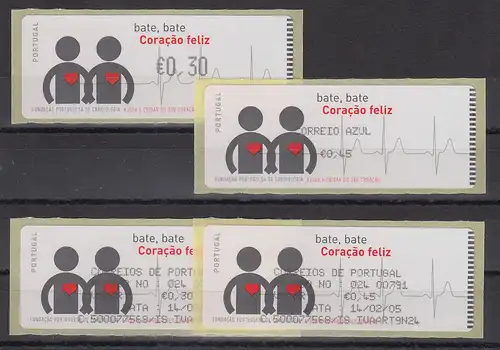 Portugal 2005 ATM Kardiologie Monétel Mi.-Nr. 49 2 Werte 30-45  ** + 2 ET-AQ 