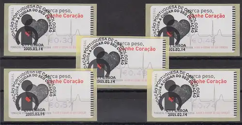 Portugal 2005 ATM Kardiologie SMD Mi.-Nr. 48.1 Satz 30-46-48-57-74 mit ET-O 