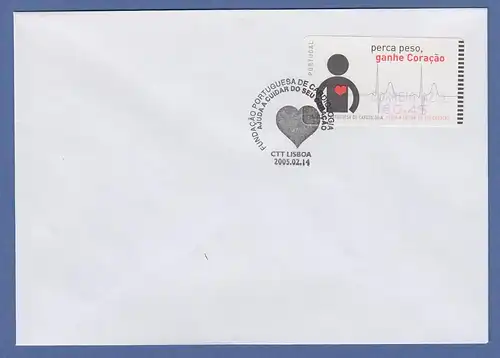 Portugal 2005 ATM Kardiologie SMD Mi.-Nr. 48.1 Wert AZUL 0,45 auf blanco-FDC