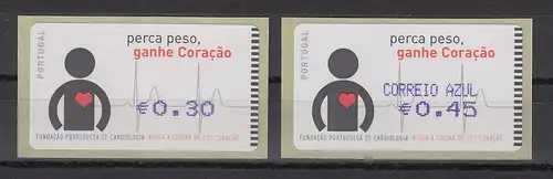 Portugal 2005 ATM Kardiologie Amiel Mi.-Nr. 48.2.2  Werte 0,30 / AZUL 0,45 **