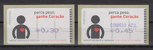 Portugal 2005 ATM Kardiologie Amiel Mi.-Nr. 48.2.1 Werte 0,30 / AZUL 0,45 ** 