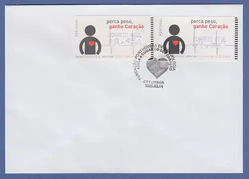 Portugal 2005 ATM Kardiologie Amiel Mi.-Nr. 48.2.1 Satz AZUL 45-175 auf FDC