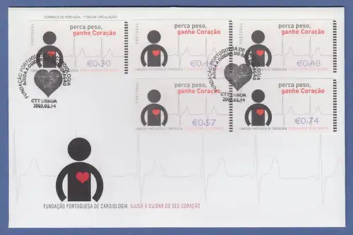 Portugal 2005 ATM Kardiologie NV Mi.-Nr. 48.3 Satz 30-46-48-57-74 auf FDC