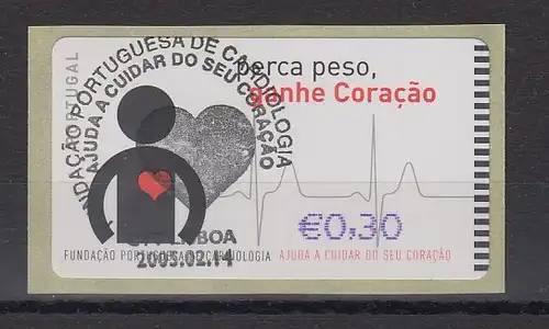 Portugal 2005 ATM Kardiologie NV Mi.-Nr. 48.3 Wert 0,30 mit ET-O 