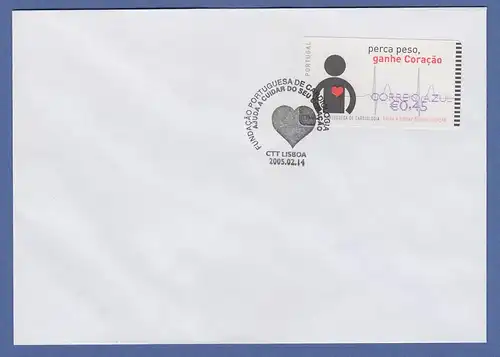 Portugal 2005 ATM Kardiologie NV Mi.-Nr. 48.3 Wert AZUL 0,45 auf blanco-FDC