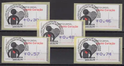 Portugal 2005 ATM Kardiologie Amiel Mi.-Nr. 48.2.2 Satz 30-46-48-57-74 mit ET-O 