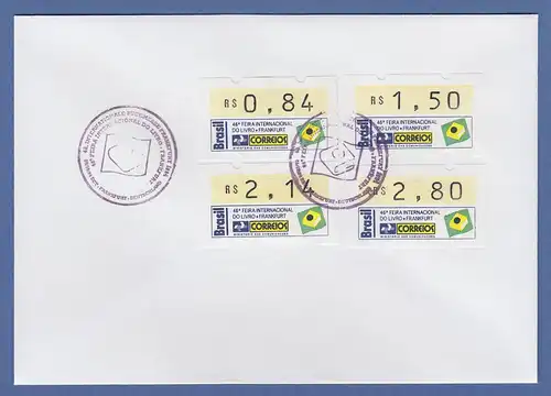 Brasilien ATM Frankfurter Buchmesse 1994 Mi.-Nr. 6 Satz 4 Werte auf Brief So.-O