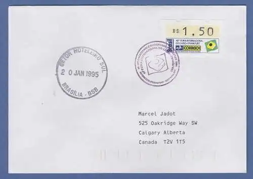 Brasilien ATM Frankfurter Buchmesse 1994 Mi.-Nr. 6 Wert 1,50 auf gel. Brief