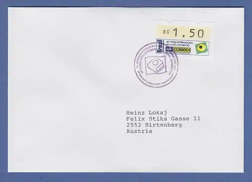 Brasilien ATM Frankfurter Buchmesse 1994 Mi.-Nr. 6 Wert 1,50 auf Brief mit So.-O