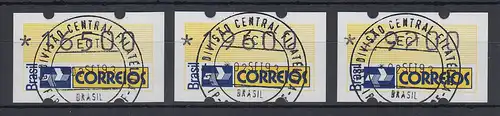 Brasilien Klüssendorf-ATM 1993 Postemblem Mi-Nr 4 Satz 16500-19600-29200 ET-O