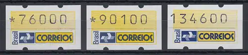 Brasilien Klüssendorf-ATM 1993 Postemblem Mi-Nr 4 Satz 76000 - 90100 - 134600 **