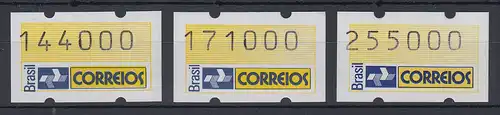 Brasilien Klüssendorf-ATM 1993 Postemblem Mi-Nr 4 Satz 144000-171000-255000 **