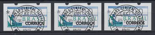 Brasilien Klüssendorf-ATM 1993 BRASILIANA Mi-Nr 5 Satz 40800-48400-72200 ET-O