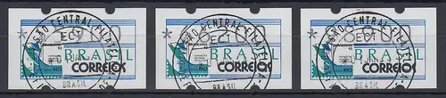 Brasilien Klüssendorf-ATM 1993 BRASILIANA Mi-Nr 5 Satz 55900-66200-98900 ET-O