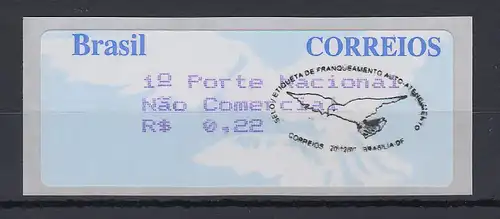 Brasilien Procomp ATM 1997, 3-stellig  Wert 0,22 mit Ersttagsstempel 