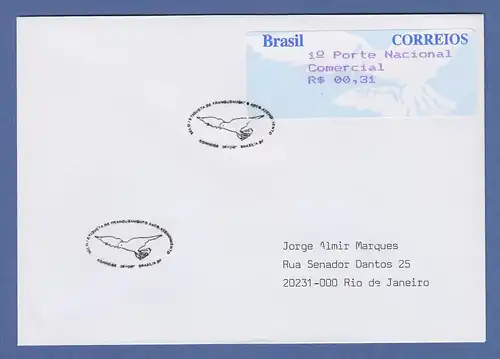Brasilien Procomp ATM 1997, 4-stellig, Wert 00,31 auf adress. FDC   SELTEN !