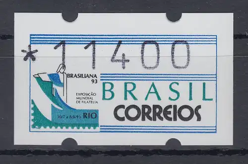 Brasilien ATM BRASILIANA'93, Mi.-Nr. 5, Wertstufe 11400 Cr. ** mit PLF XXI ** 