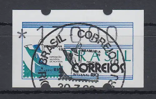 Brasilien ATM BRASILIANA'93, Mi.-Nr. 5, Wertstufe 17000 Cr. mit PLF XXI  ET-O