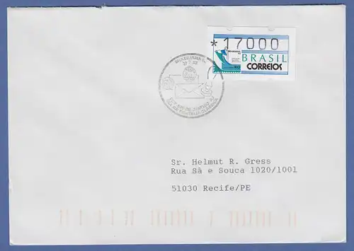 Brasilien ATM BRASILIANA'93 Mi.-Nr. 5  Wertstufe 17000 auf Brief mit PLF XXI 