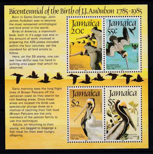 Jamaika 1985 Mi.-Nr. Block 25 postfrisch ** / MNH Pelikan