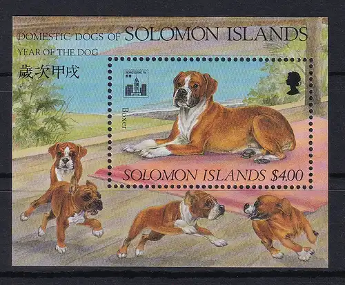 Solomon Islands 1994 Mi.-Nr. Block 37 postfrisch ** / MNH Hunde