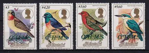 Aitutaki Dienstmarken Mi.-Nr. 34-37 postfrisch **/ MNH Vögel