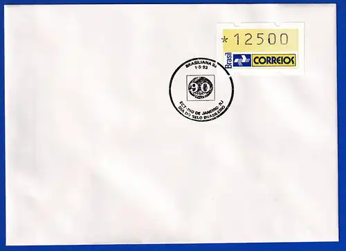 Brasilien 1993 ATM Postemblem Wert 12500 auf Umschlag mit Sonder-O 1.8.93