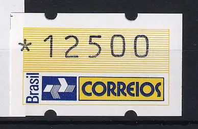 Brasilien 1993 ATM Postemblem Wertstufe 12500 ** mit Steuerstrich oben links  !