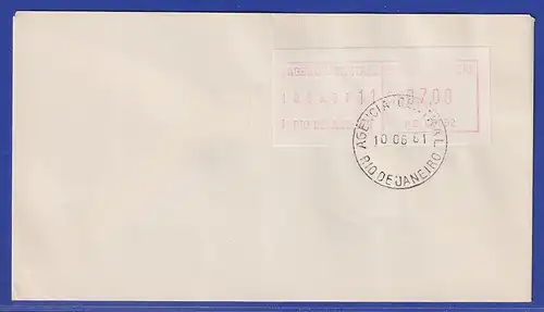 Brasilien Frama-ATM AG.00002 RIO DE JANEIRO von VS auf blanco -FDC 10.06.81